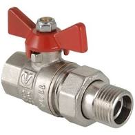 кран шаровый 1" (25) вр-нр латунь, американка, ручка бабочка pn25/20