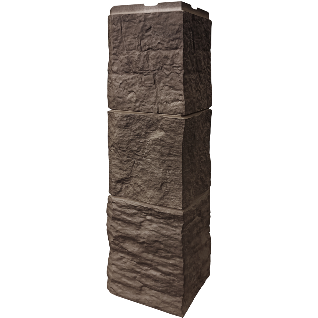 наружный угол к фасадным панелям fineber блок (бежево-коричневый) 570*146*146мм/9шт/