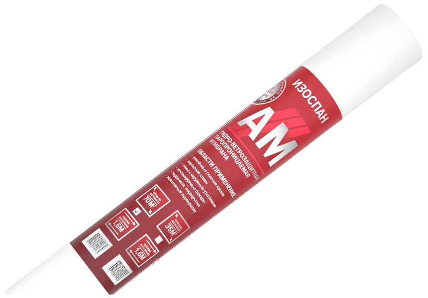 ветро-гидроизоляция изоспан am, 70 м2
