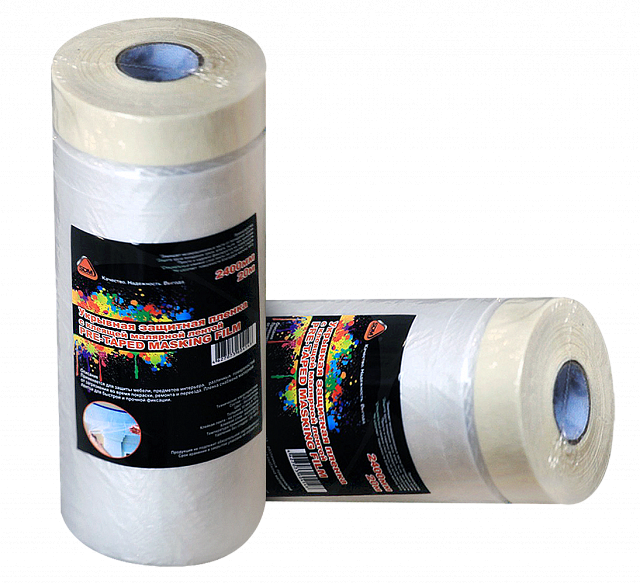 пленка защитная строительная с малярной лентой 1100ммх33м (72шт/уп)
