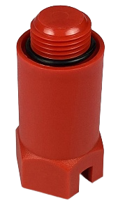заглушка длинная 1/2 пластик, красная 100/1