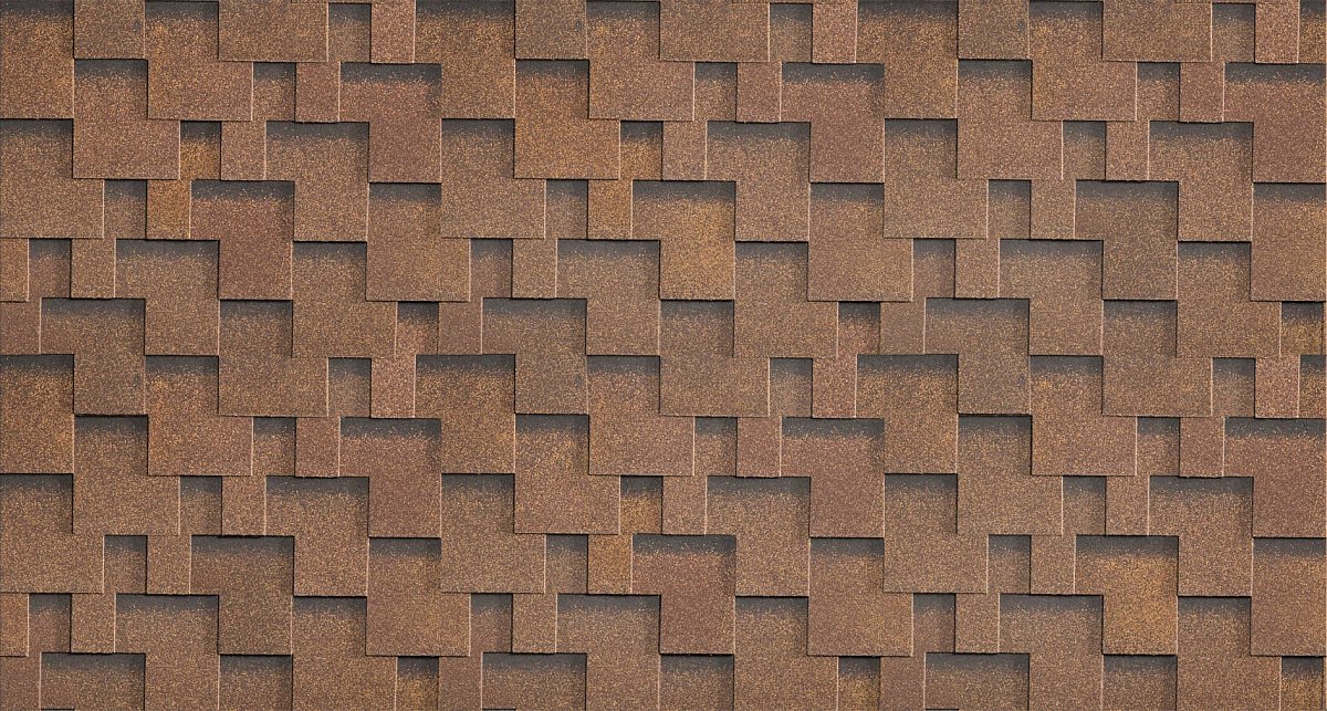 гибкая черепица shinglas фокстрот, дуб 3м2/22  4а4е21-3308