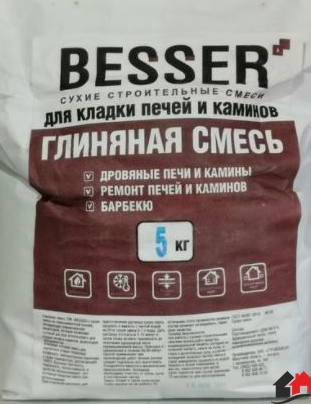 глиняная смесь besser для кладки печей 5кг