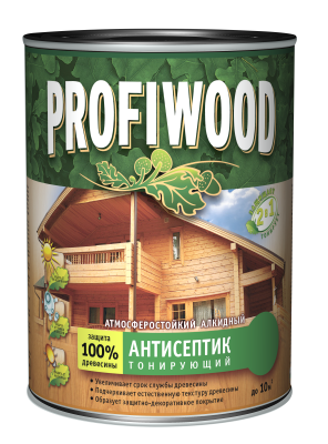 антисептик profiwood тонирующий атмосферостойкий алкидный бесцветный 2,1 кг/6