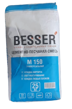 универсальная цементно-песчаная смесь besser 25кг