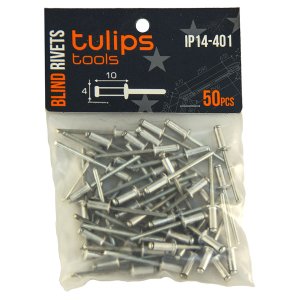 заклепки вытяжные tulips tools, 4.0х10 мм, 50 шт