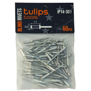 заклепки вытяжные tulips tools, 3.2х11 мм, 50 шт