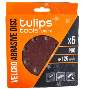 диск шлифовальный tulips tools р80, 125 мм
