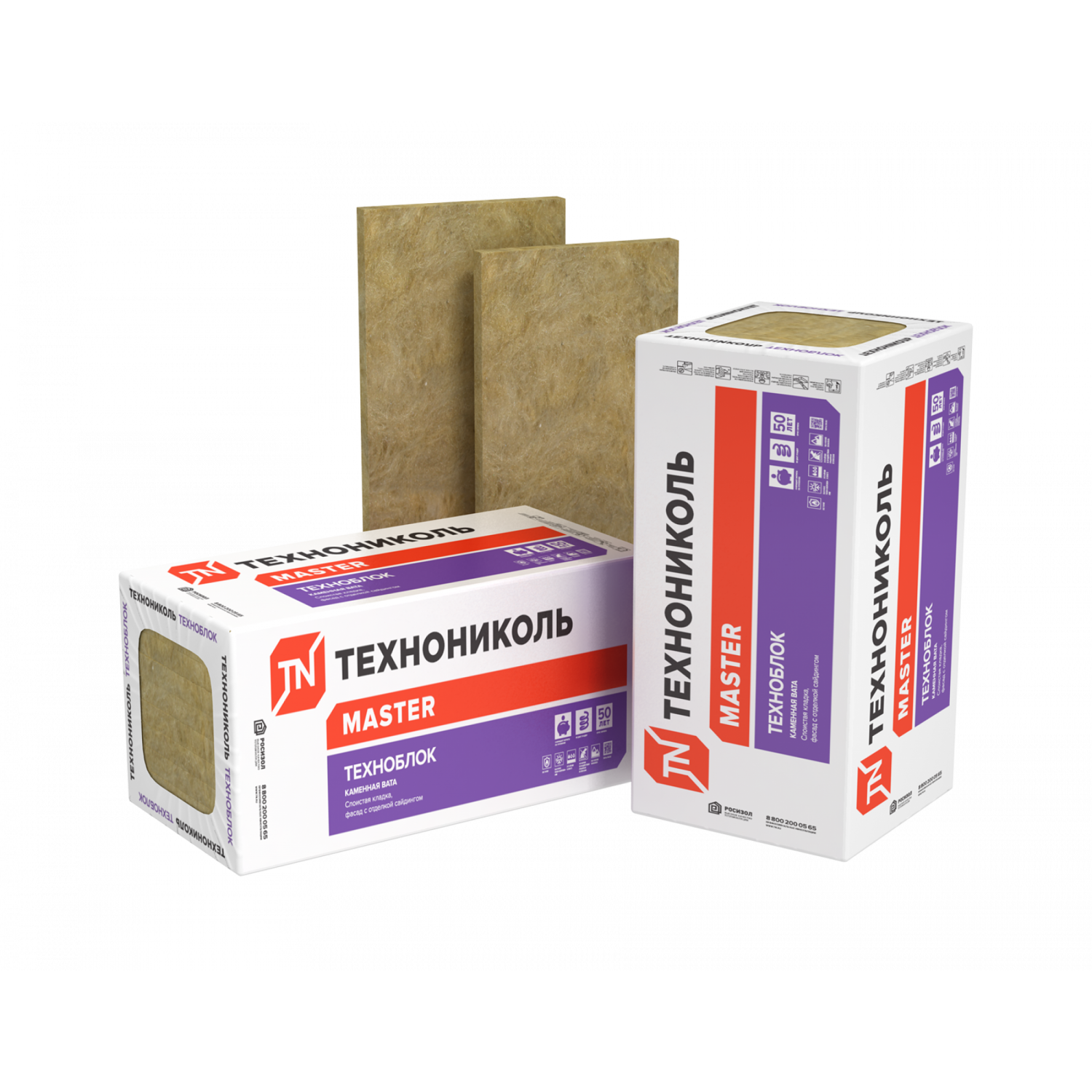 плиты минераловатные техноблок стандарт (6 плит) 1200х600х50 мм (4,32 м2; 0,216 м3)