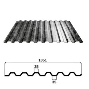 профлист с21 оцинкованный (ral 1111) 1051х6000х0,4мм (6,3м2)