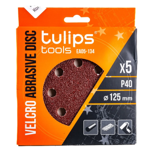 диск шлифовальный tulips tools р40, 125 мм