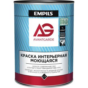 краска интерьерная моющаяся avantgarde (база а) матовая белая 0,7 л/0,9 кг/11