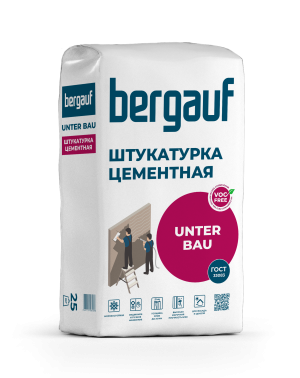 штукатурка цементная bergauf unter bau, 25 кг