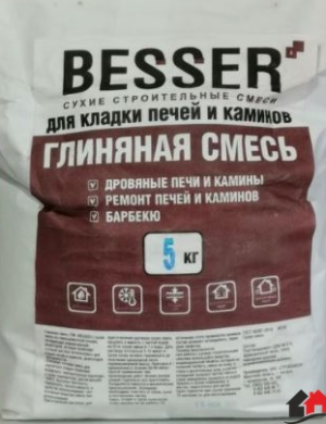 глиняная смесь besser для кладки печей 5кг