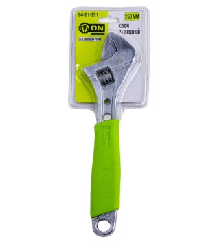 ключ разводной on  250мм с обрезиненной ручкой,  сталь 45 (04-01-251)